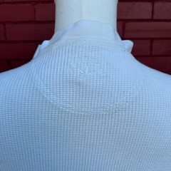 Tabasco Henley Thermal Shirt Mens Large Long Sleeve Waffle Knit Button Logo Top