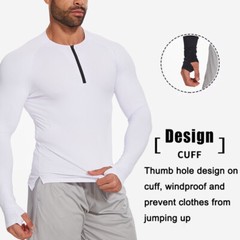 Men’s 1/4 Zip Long Sleeve Shirt Quick Dry Running Tops Athletic Quarter T-Shirt