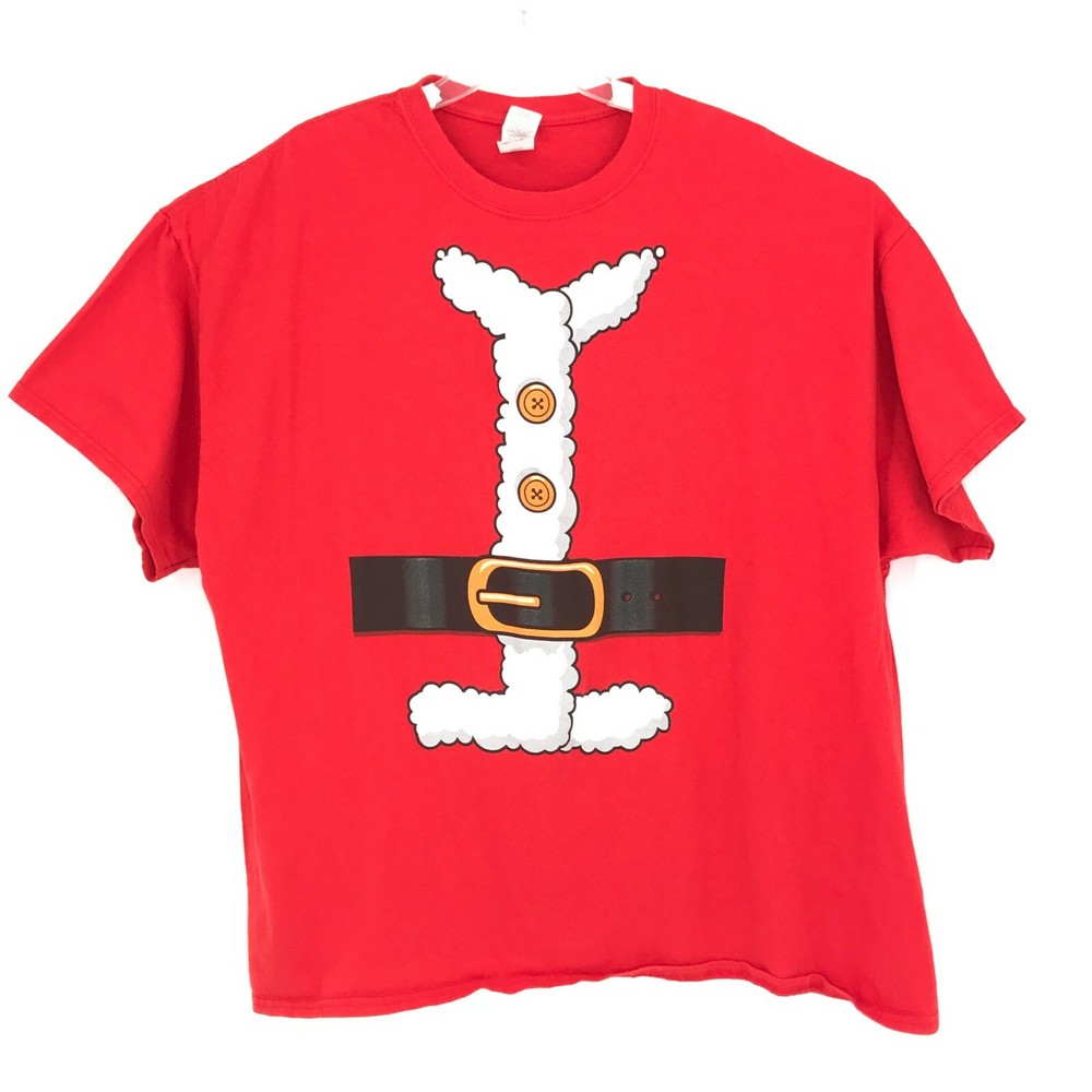Santa Clause Mens Shirt 3XL Red Short Sleeve Christmas Holiday Festive Tee