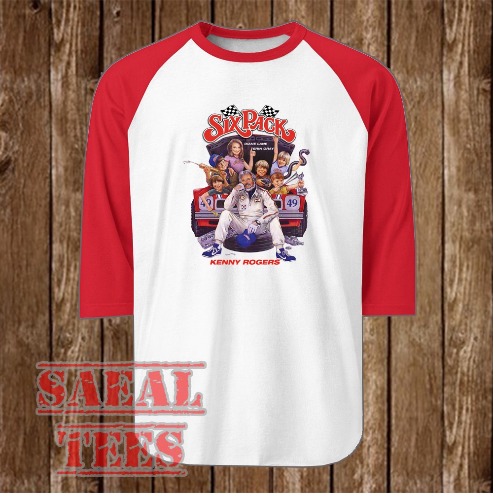 Six Pack Movie Kenny Rogers Men’s Raglan Red Size S – 2XL