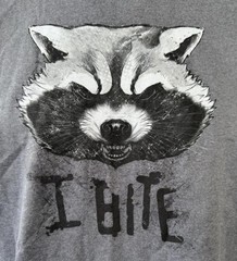 Disney Men’s Guardians Of The Galaxy Rocket I Bite Gray Shirt Size Medium