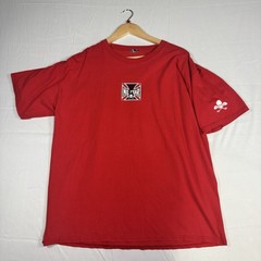 Vintage No Fear Skull Graphic Tee – Red Y2K Skate Streetwear