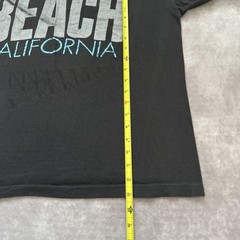 Vintage 70s Venice Beach California Shirt Mens L Black Graphic Tee Surf