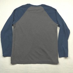 Orvis Mens Large Gray Blue Raglan Long Sleeve Crew Neck T-Shirt 1225440 Stretch