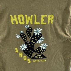 Howler Bros T Shirt Mens Medium Green Cactus Pocket Graphic Austin Texas Outdoor