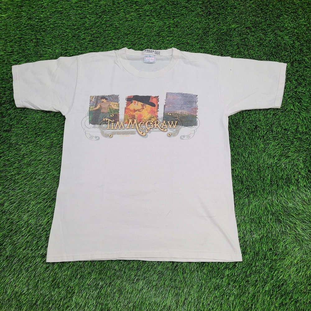 Vintage 2001 Tim-Mcgraw Shirt M/L 21×27 Set-This-Circus-Down