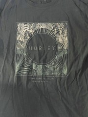 Hurley Graphic Tee Mens Medium Green Cotton Travel Beach Outdoor Short Sleeve