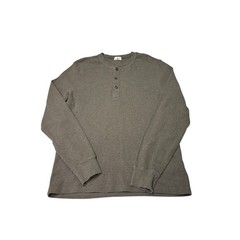 Vintage Oarsman J. Crew Mens Long Sleeve Henley Shirt Brown Cotton Ribbed M