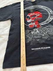 Karani-Art San Miguel De Allende Shirt Mens Medium Black Skull Rose Mexico Tee