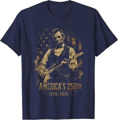 America’s 250th Abraham-Lincoln Playing Guitar Retro Vintage T-Shirt