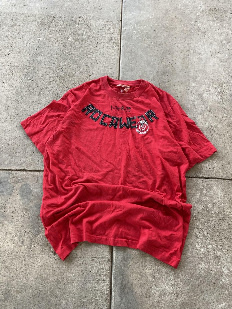 Rocawear Shirt Mens 3XL Red 99 Roc Applique Logo Graphic Tee Hip Hop Streetwear