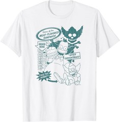 The Simpsons Krusty Burger Cyan Collage T-Shirt