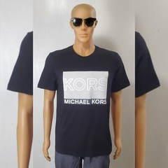 MICHAEL KORS AUTHENTIC TSHIRT MEN’S SHORT SLEEVE CREW NECK SIZE L SQUARE 3D LOGO