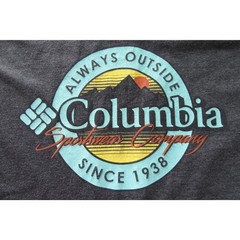 Columbia Dark Gray Men’s Logo Short Sleeve Tee Shirt Large