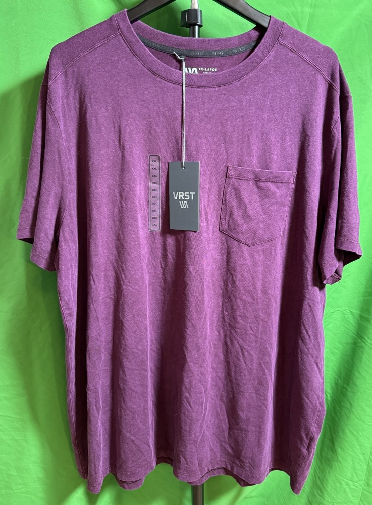 VRST Dark Cranberry Short Sleeve Essential Pocket Tee T Shirt Mens Size M NEW