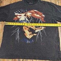 Zach Bryan Tour Merch Shirt Lightening American Flag Size Large Sun-Fade Worn In