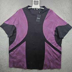 NEW Murano T-Shirt Men 4XB Stretch Short Sleeve Black Purple Liquid Luxury