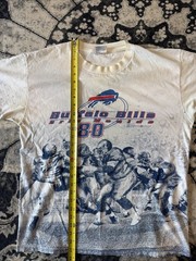 90’s NEW NOS VTG Buffalo Bills Eric Moulds AOP Double Sided Graphic Shirt Size L