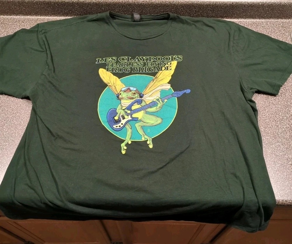 Les Claypool’s Fearless Flying Frog Brigade Band Tour Green T-Shirt CL220