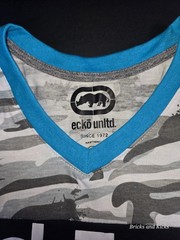 Ecko Unltd V-Neck Blue Atomic With Camo Men’s T-Shirt Sizes S, M, L, XL NWT