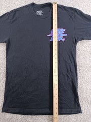 Hustle Luck Small Mens Short Sleeve T-Shirt Black Graphic Print Purple Pink