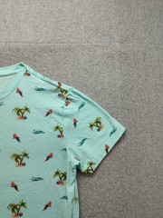Aeropostale Men T Shirt S Light Blue Tropical Palm Tree Print Short Sleeve Tee