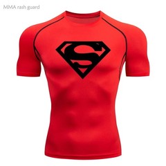 Superman T-shirts Superhero Gym Short Compression Sleeve Tee Tops
