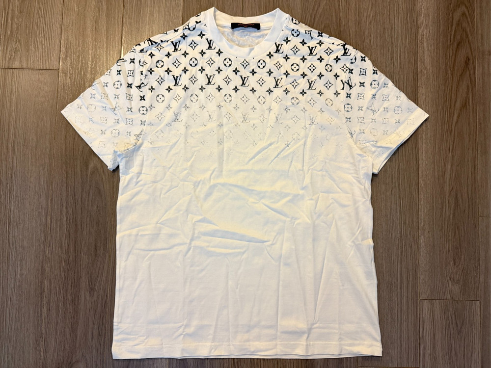 Louis Vuitton Monogram Gradient Cotton Tee Shirt white sz M