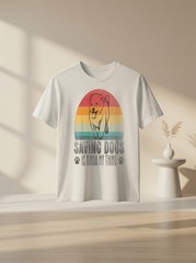 Saving Dogs Is Kinda My Thing Rescue Dog Paw Print Vintage Dog Lover Graphic Tee