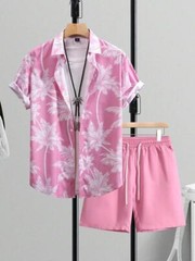 Men Summer Outfit 2-Piece Set Short Sleeve T-Shirt and Shorts Sweatsuit Set