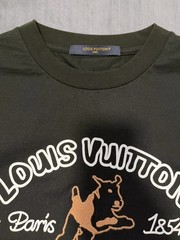 Louis Vuitton Paris 1854 Embroidered Front Logo Crewneck T-shirt Black Size M