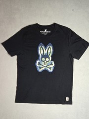 Psycho Bunny Men’s Big Bunny Graphic T-Shirt Black 100% Pima Cotton Size 5 (L)