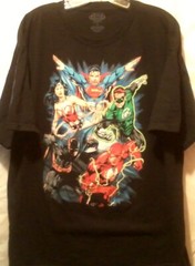 DC Comics Justice League Black T Shirt Screen Printed Graphics Size 2X