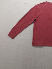 Izod Saltwater Men T Shirt M Oxblood Long Sleeve Crew Neck Button Logo Casual