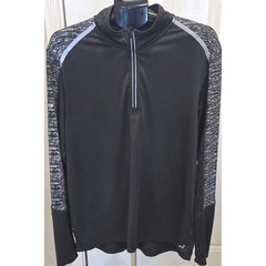 Men’s Large Black Reflective Quarter Zip by bcg/BioViz Long-Sleeve Thumb Holes