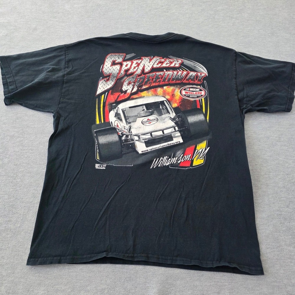 Gildan Spencer Speedway NASCAR Whelen Racing T-Shirt Mens XL Black Williamson NY