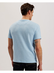 Ted Baker London Textured T-Shirt Short Sleeve Crew Neck Blue Size 5 XL
