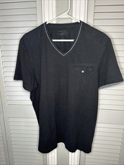 Calvin Klein Body Fit Coupe Cintree Contrast Trim Black Grey V Neck Pocket L Men