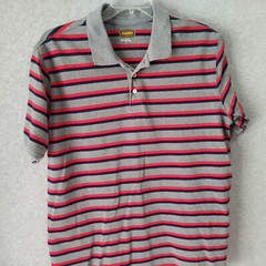 Foundry Mens Shirt Size XLT Red Striped Short Sleeve Cotton Collared