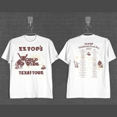 2 Sides ZZ Top World Wide Texas Tour 1977 Shirt White Unisex S-5XL EM1079