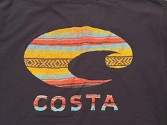 Costa Del Mar Short Sleeve Dark Blue Fishing Crew Logo Cotton T-Shirt Mens XL