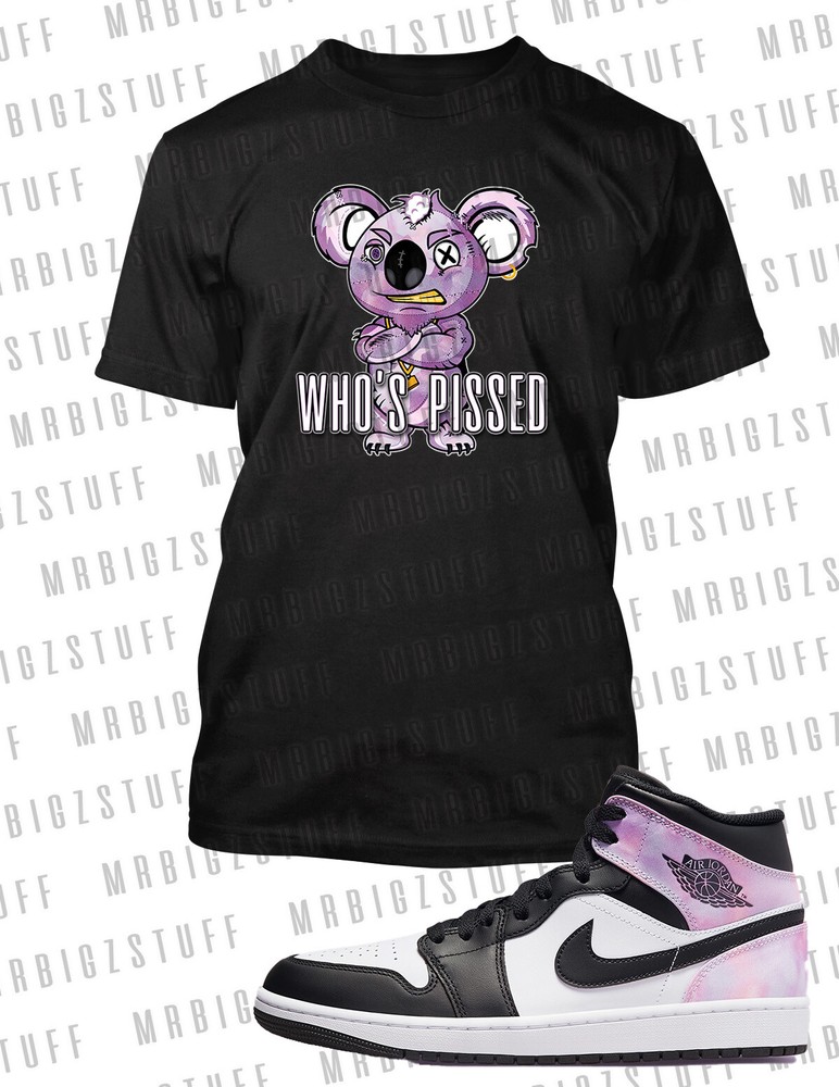 Who’s Pissed Bear Graphic Sneaker Tee Shirt J1 Tie Dye Big Tall Pro Club Shaka T