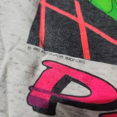 Vintage 1992 Kyle Petty NASCAR Tee Cal Cru L/XL Neon Graphic Racing Shirt