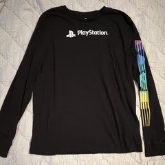 PlayStation Men’s Black Long Sleeve Logo Graphic Crew Neck T-Shirt Size M