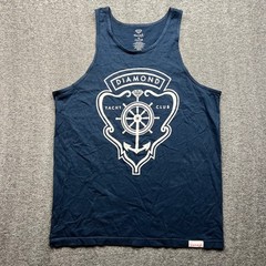 Diamond Supply Co Tank Top Mens XL Navy Blue Yacht Club Anchor Graphic Shirt