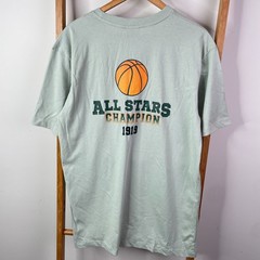 Champion Shirt Mens Large Green Chest Logo Graphic Tee Sportswear Short Sleeve