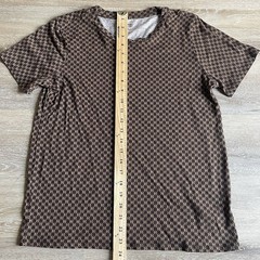 Michael Kors Brown Logo Shirt Medium All Over Check 2-Tone Squares Lightweight