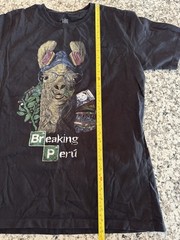 Breaking Peru Shirt Mens Black Llama Alpaca Funny Parody Republica 1821 TV XL