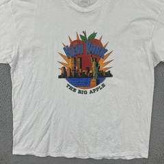 Vintage Gem Rock 1993 White XL T Shirt Made In USA New York The Big Apple 90s