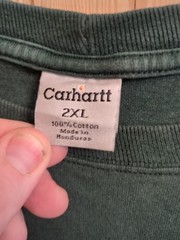 Carhartt Pocket T Shirt Distressed Green Size 2XL Cotton Fade